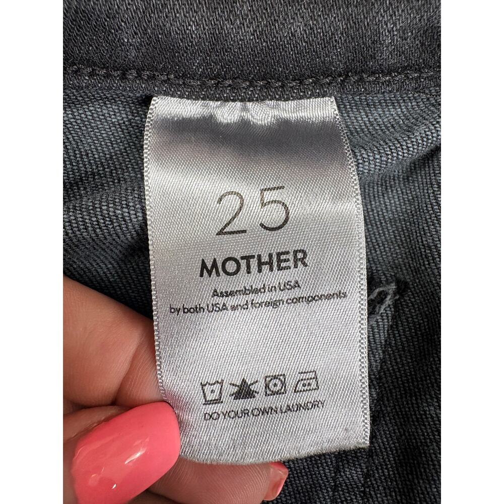MOTHER Rambler Zip Sneak Washed Black Straight Leg Jeans Patch Pocket 25 Capsule - Picture 8 of 16